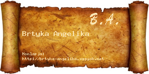 Brtyka Angelika névjegykártya